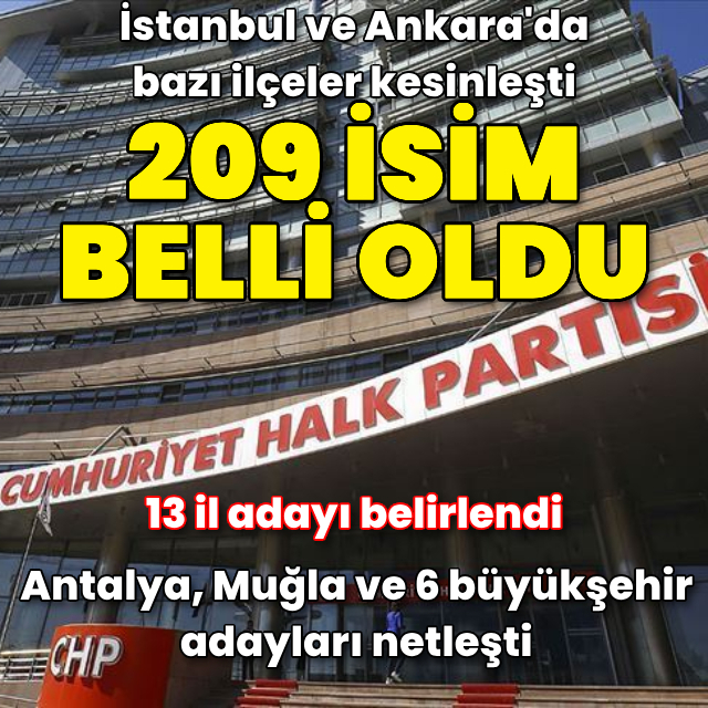 CHP PM'de 209 belediye başkan adayı belirlendi