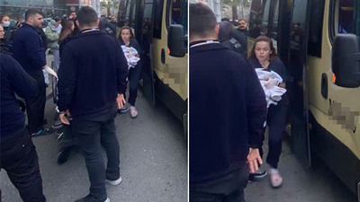 Minibüsle hastaneye gidiyordu... Müsait yerde doğacak var!