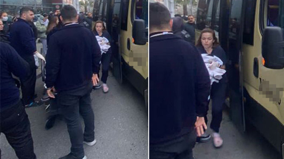 Minibüsle hastaneye gidiyordu... Müsait yerde doğacak var!