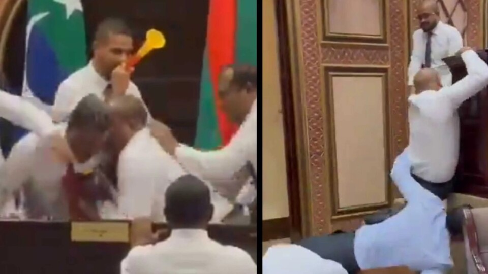 Maldivler'de vekillerin yumruk yumruğa kavgası