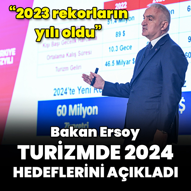 Turizmde 2024 hedeflerini açıkladı