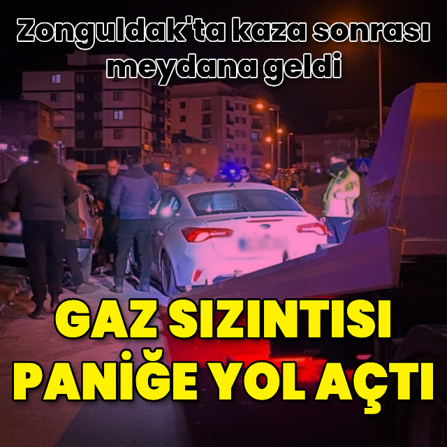Kaza sonrası oluşan gaz sızıntısı paniğe yol açtı