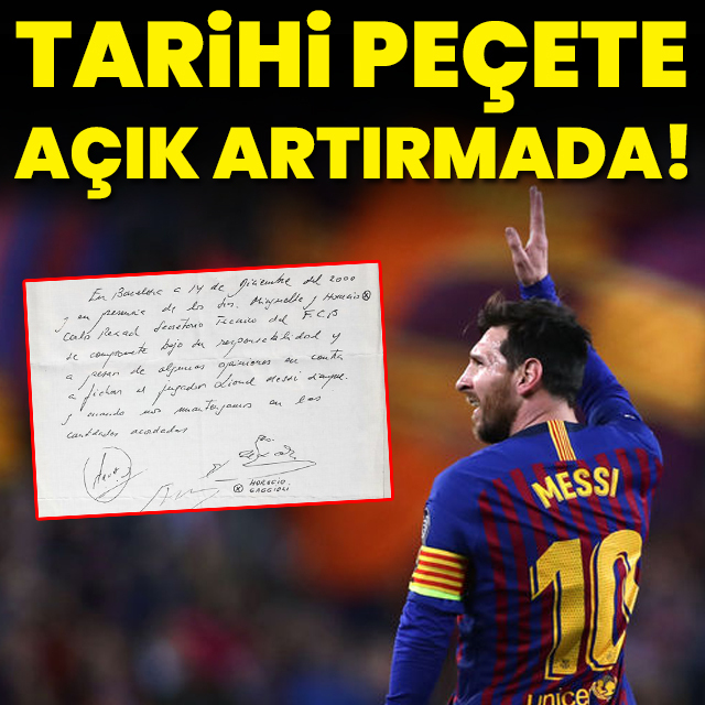 O peçete açık artırmada!