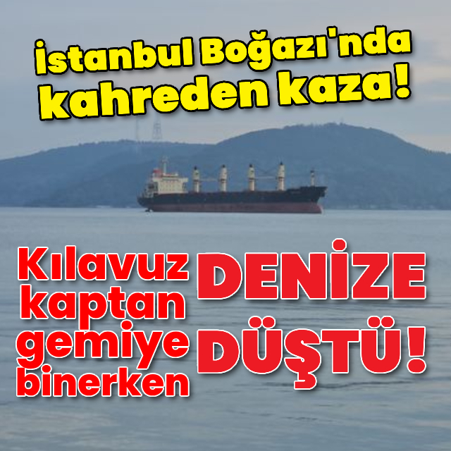 Kılavuz kaptan gemiye binerken denize düştü!