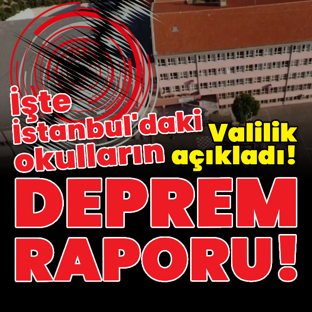 İşte İstanbul'daki okulların deprem raporu!
