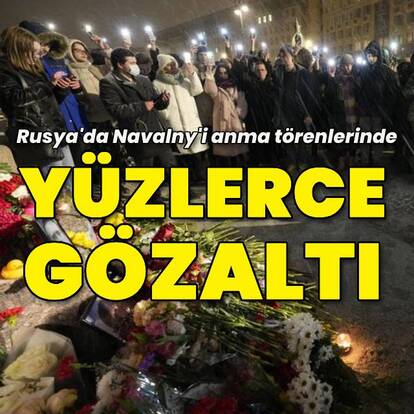 Navalny'i anma töreninde yüzlerce kişi gözaltına alındı