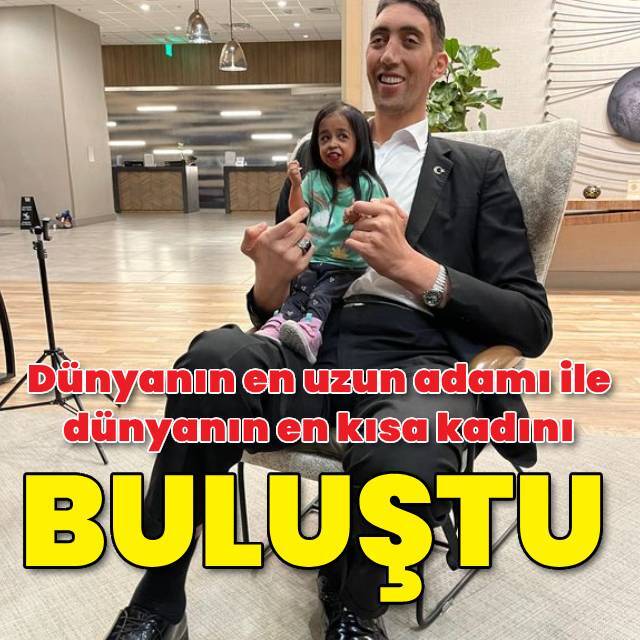 Dünyanın en uzun adamı ile dünyanın en kısa kadını buluştu