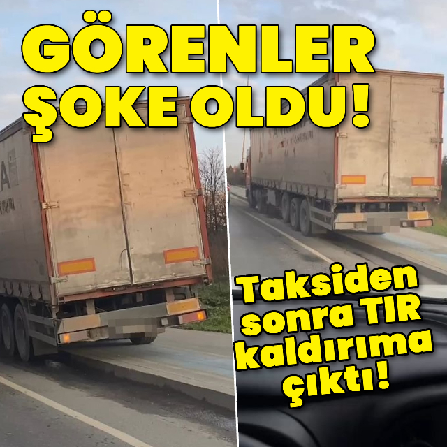 Taksiden sonra TIR kaldırıma çıktı!
