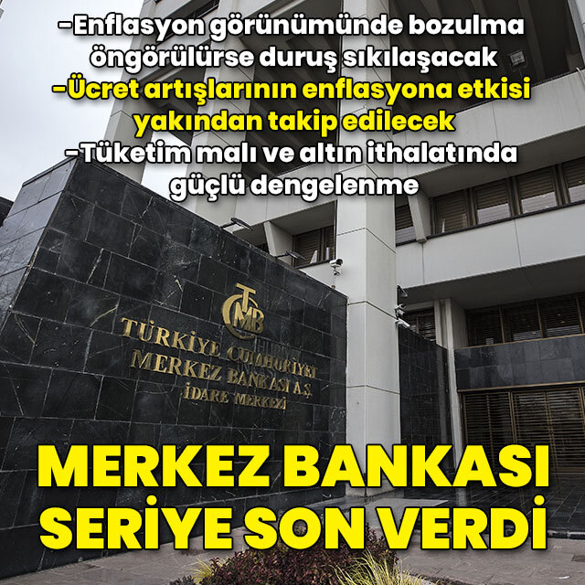 Merkez Bankası faiz kararını açıkladı
