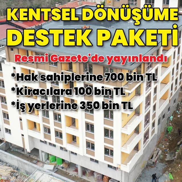 Kentsel dönüşüme destek Resmi Gazete'de