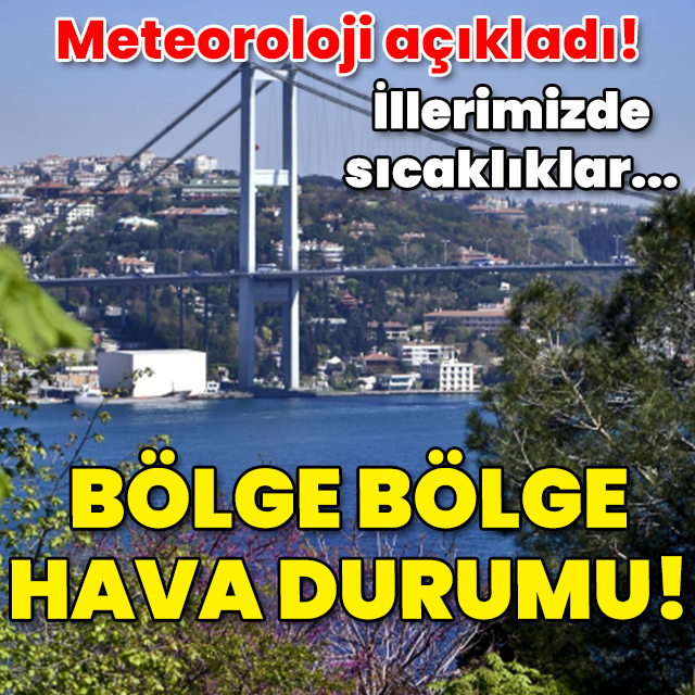 Meteoroloji açıkladı! İllerimizde sıcaklıklar... Bölge bölge hava durumu!