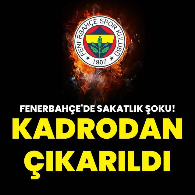 Fenerbahçe'de sakatlık şoku!