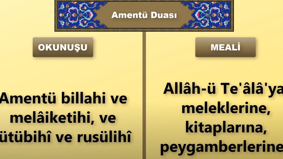 Amentü Duası okunuşu ve Türkçe anlamı
