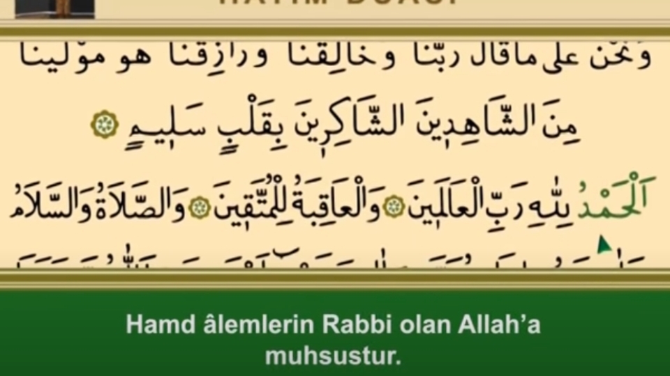 Hatim duası okunuşu ve türkçe anlamı