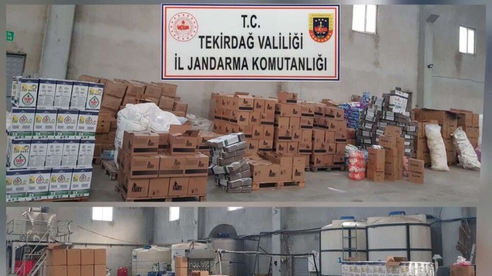 Tekirdağ'da 20 ton sahte deterjan ele geçirildi