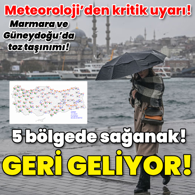 Meteoroloji'den peş peşe uyarı! 5 bölgede sağanak! Geri geliyor!