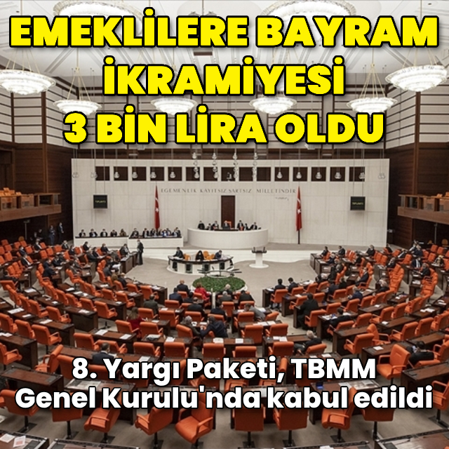 Emeklilere bayram ikramiyesi 3 bin lira oldu