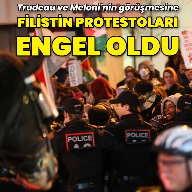 Trudeau ve Meloni'nin görüşmesine Filistin protestosu engeli