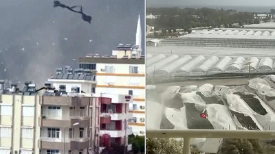 O anlar kamerada! 6 kişi yaralandı! Antalya'da hortum kâbusu!