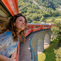 Kıpkırmızı bir tren: Bernina Ekspresi