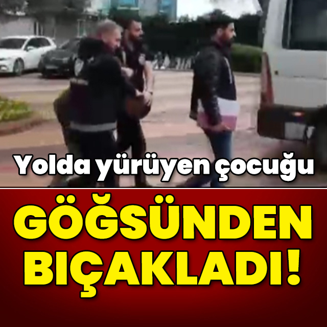 Yolda yürüyen çocuğu göğsünden bıçakladı!