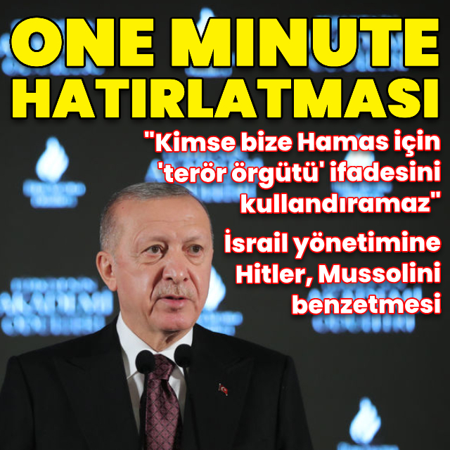 Cumhurbaşkanı Erdoğan'dan 'One minute' hatırlatması