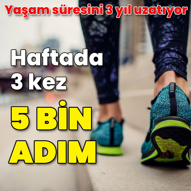 Haftada 3 kez 5 bin adım yaşam süresini 3 yıl uzatıyor!