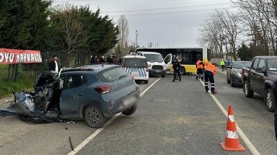 Çatalca'da zincirleme kaza: 1 yaralı