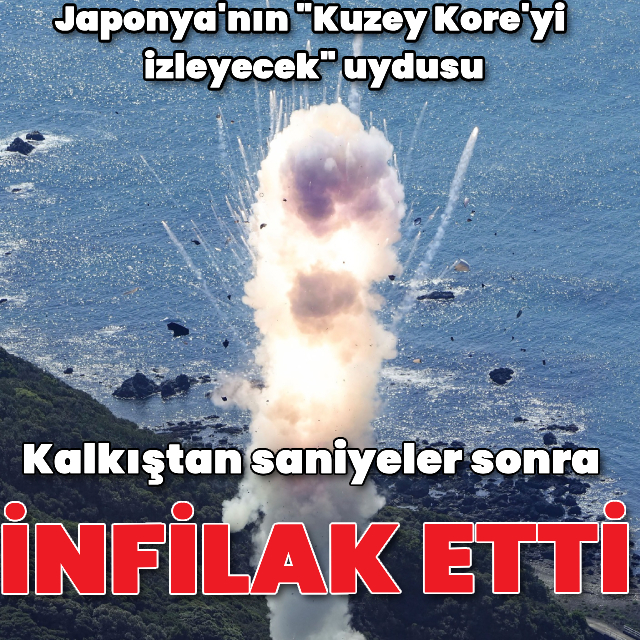 Japonya'da uydu taşıyan roket kalkıştan kısa süre sonra patladı