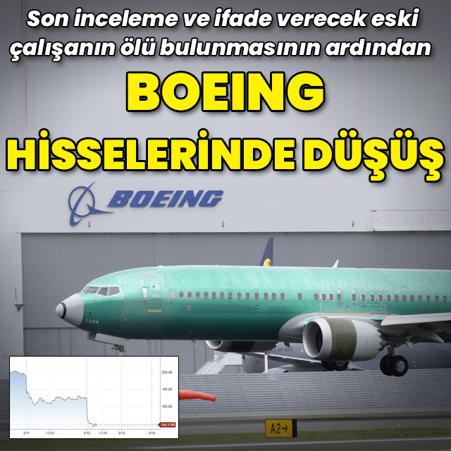 Şüpheli ölüm sonrası Boeing hisselerinde düşüş