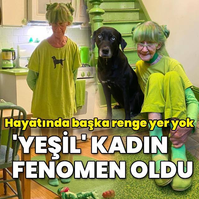Hayatında başka renge yer yok! Yeşil kadın internet fenomeni oldu