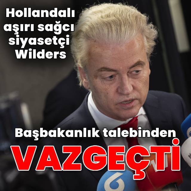 Wilders Başbakanlıktan vazgeçti