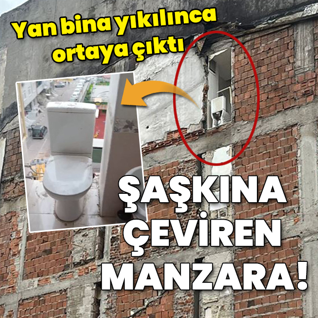 Bina yıkımında şaşkına çeviren manzara