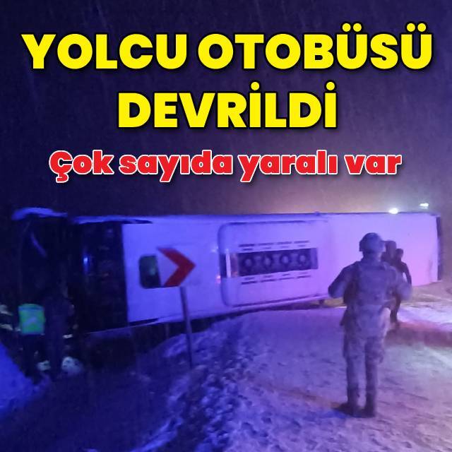 Yolcu otobüsü devrildi: 21 yaralı
