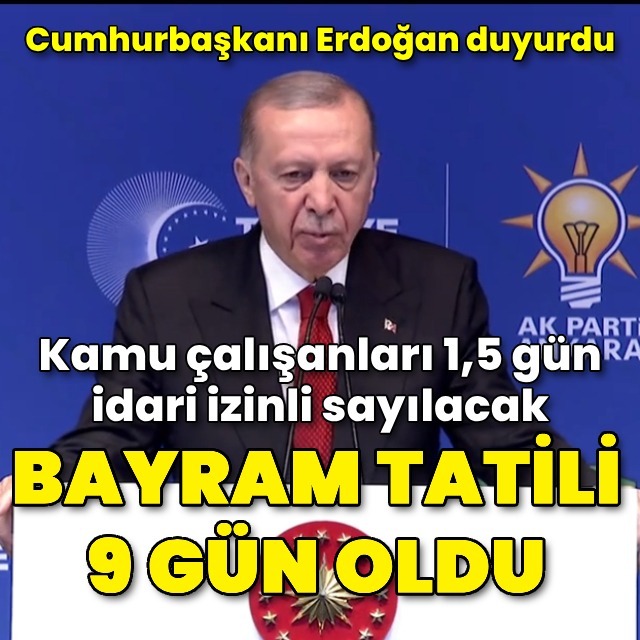 "Kamuda bayram tatili 9 gün"