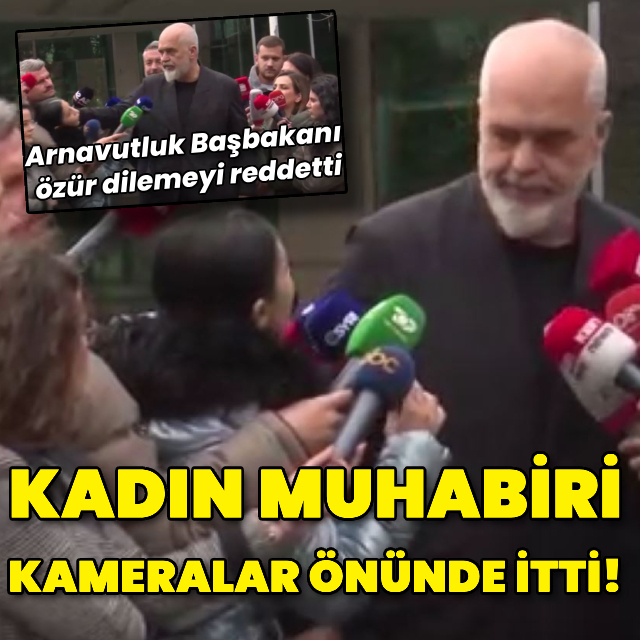 Başbakan kadın muhabiri kameralar önünde itti!