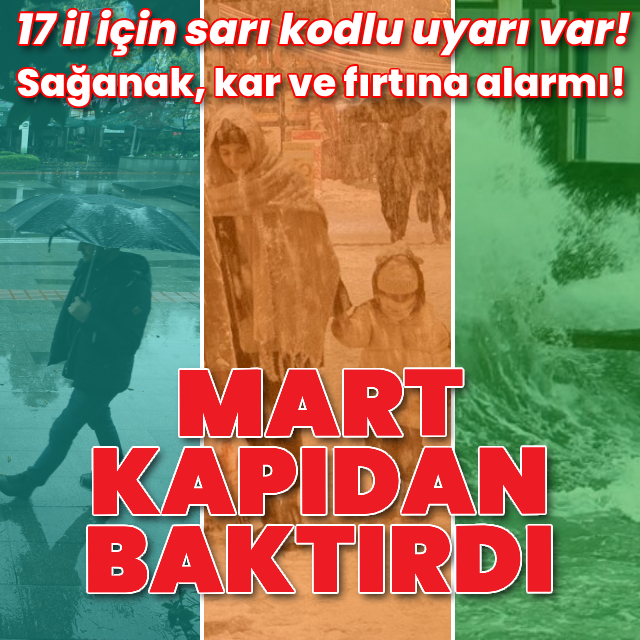 17 il için alarm! Meteoroloji'den sağanak ve kar uyarısı