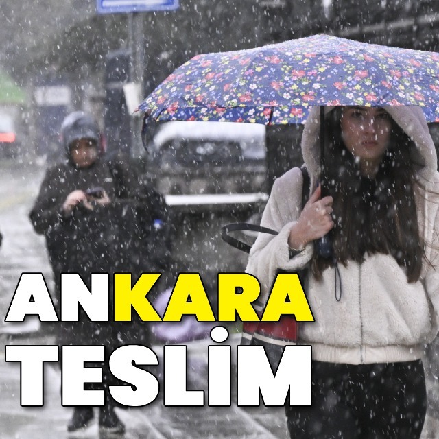 Ankara güne kar yağışı ile başladı