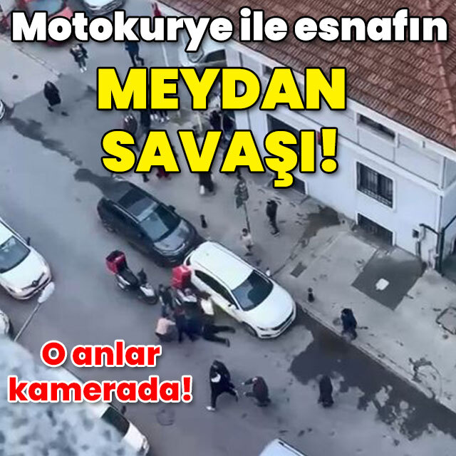 O anlar kamerada! Motokurye ile esnafın meydan savaşı!
