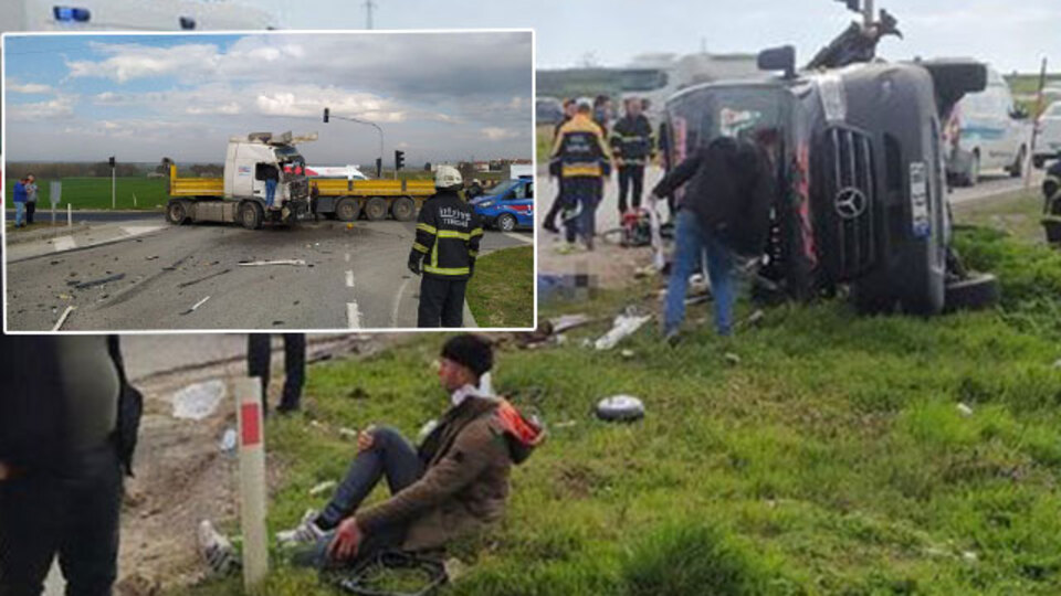TIR ile minibüs çarpıştı! İlk belirlemeye göre 5 ölü!