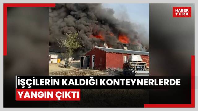  Arnavutköy'de işçilerin kaldığı konteynerlerde çıkan yangına müdahale ediliyor