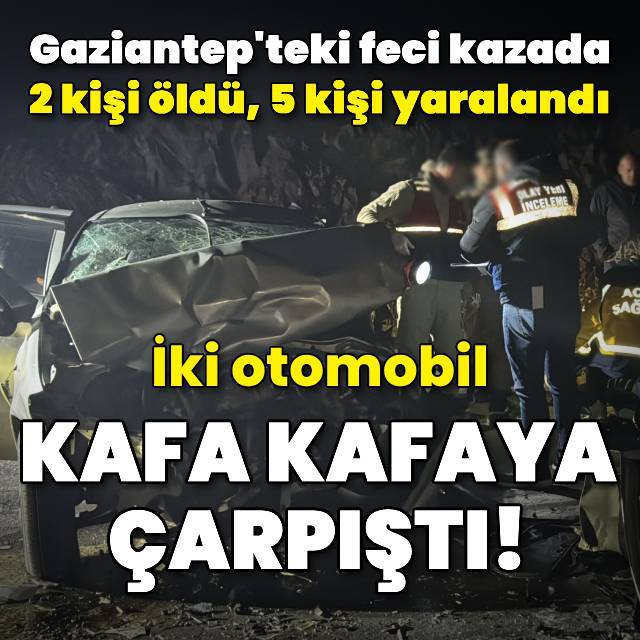 Otomobiller kafa kafaya çarpıştı: 2 ölü, 5 yaralı