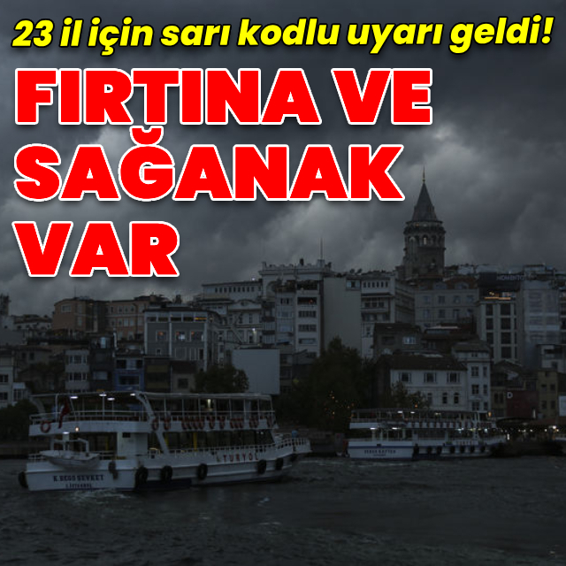 23 il için sarı kod! Fırtına ve sağanak uyarısı!
