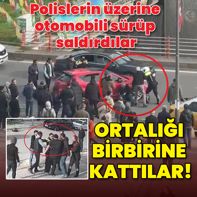 Polislerin üzerine otomobili sürüp saldırdılar