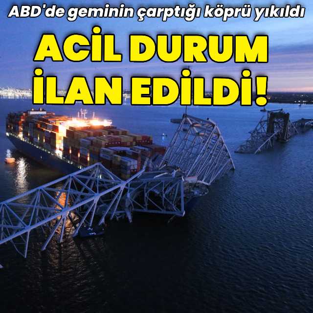 Acil durum edildi: Gemi köprüye çarptı!