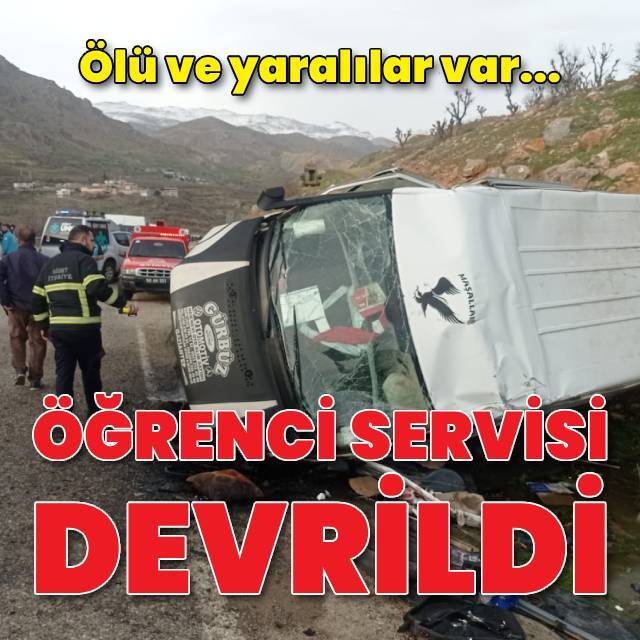 Okul servisi devrildi: 1 ölü, 6 yaralı