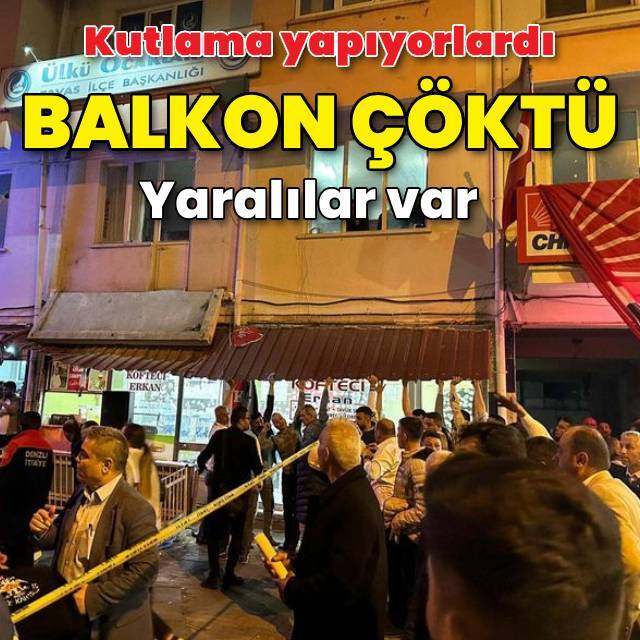 CHP ilçe binasının balkonu çöktü: 18 yaralı