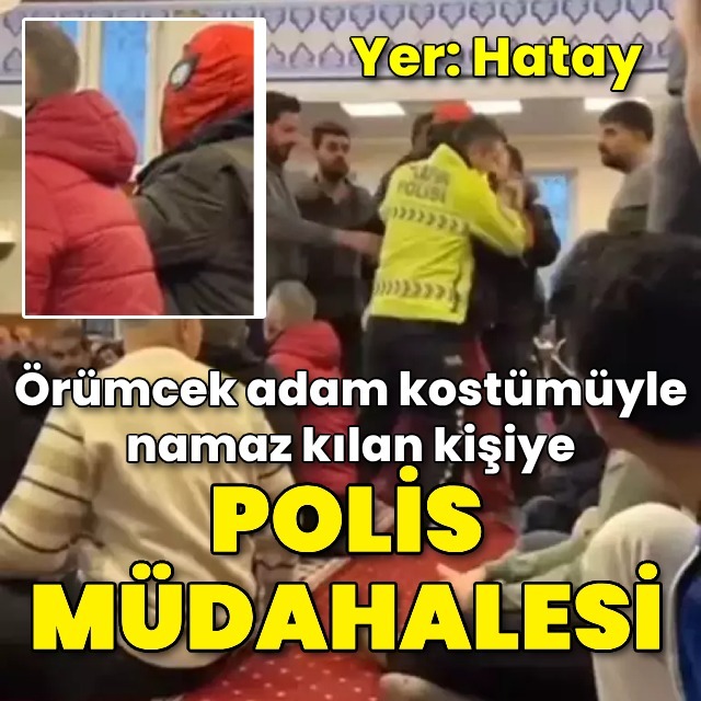 'Örümcek adam' kostümüyle namaz kıldı!