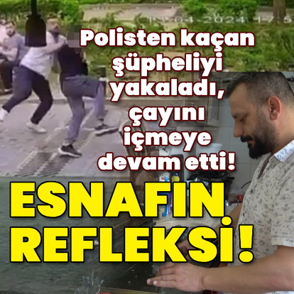 Çay içerken polisten kaçan şüpheliyi yakaladı!