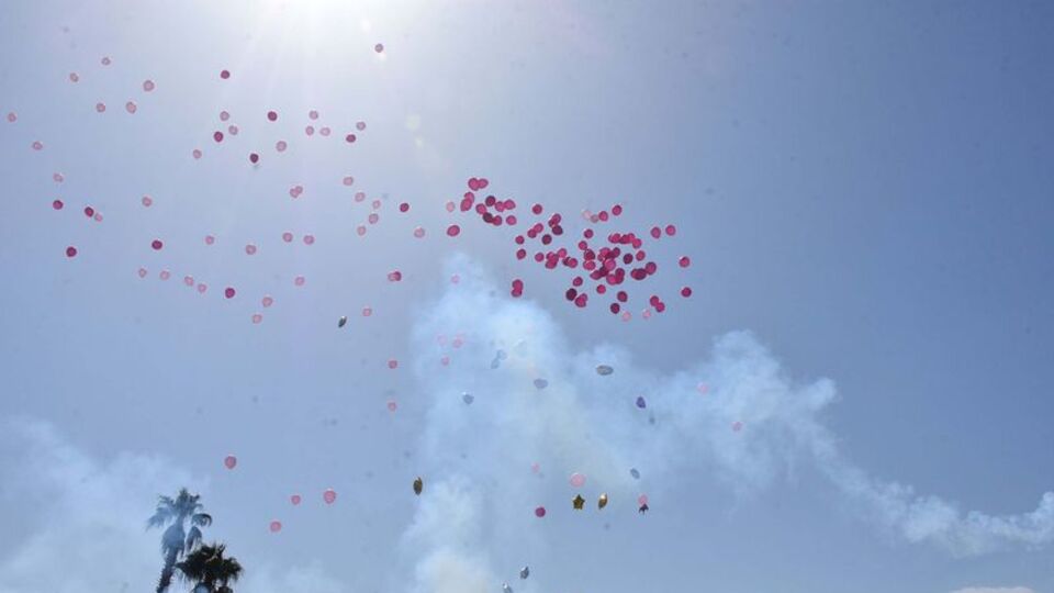 Pembe balonlar Mihra için gökyüzüne bırakıldı